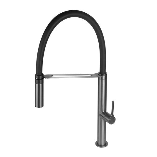 Sereno Pull Down Kitchen Mixer Tap - Gun Metal Brushed