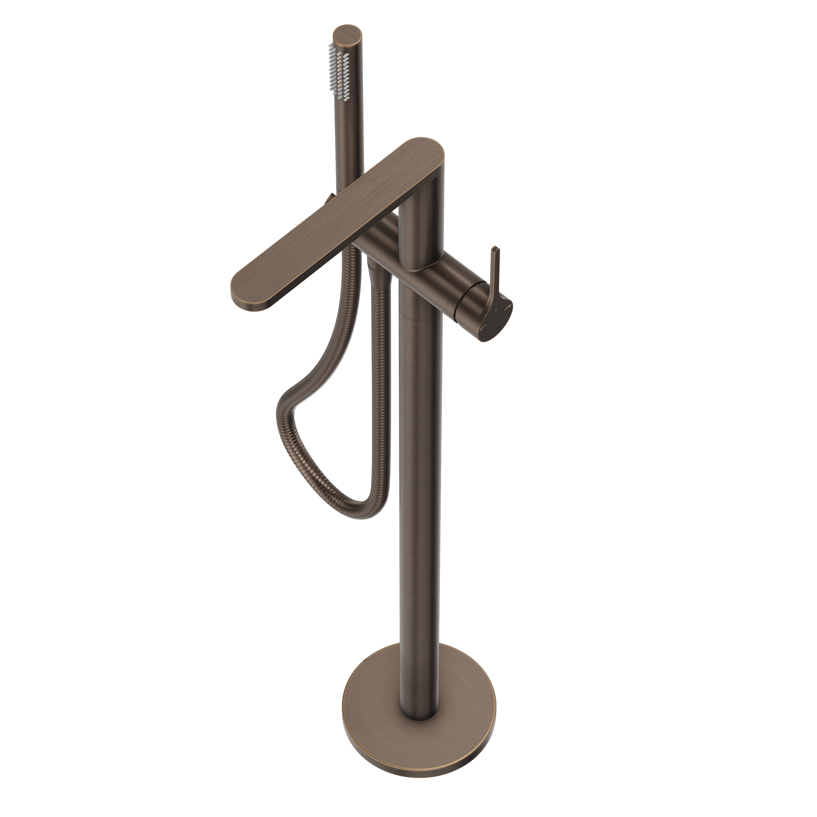 Sereno Bath Filler with Hand Shower - Antique Brass