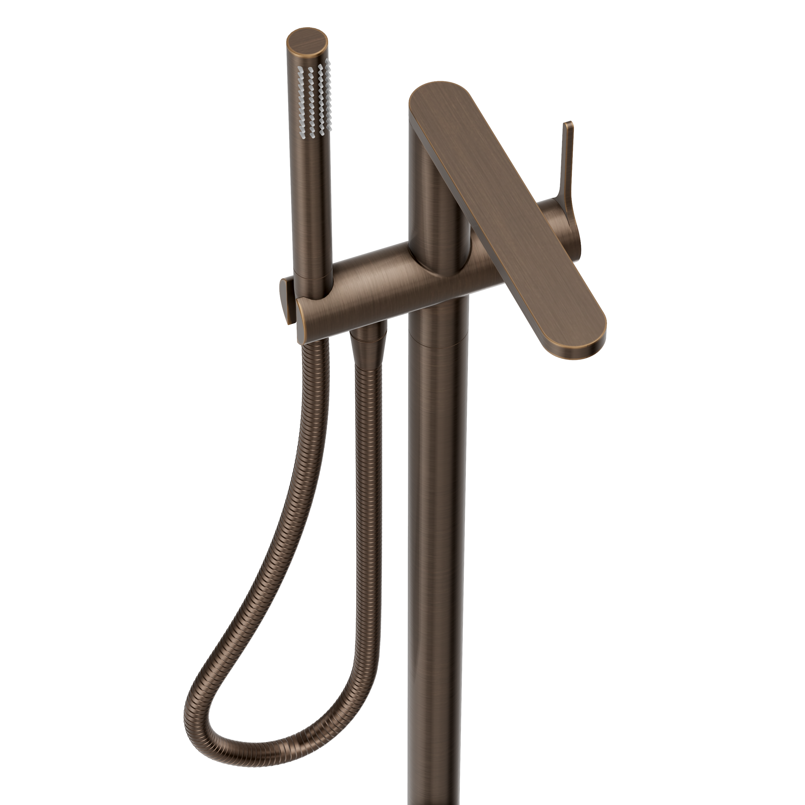 Sereno Bath Filler with Hand Shower - Antique Brass