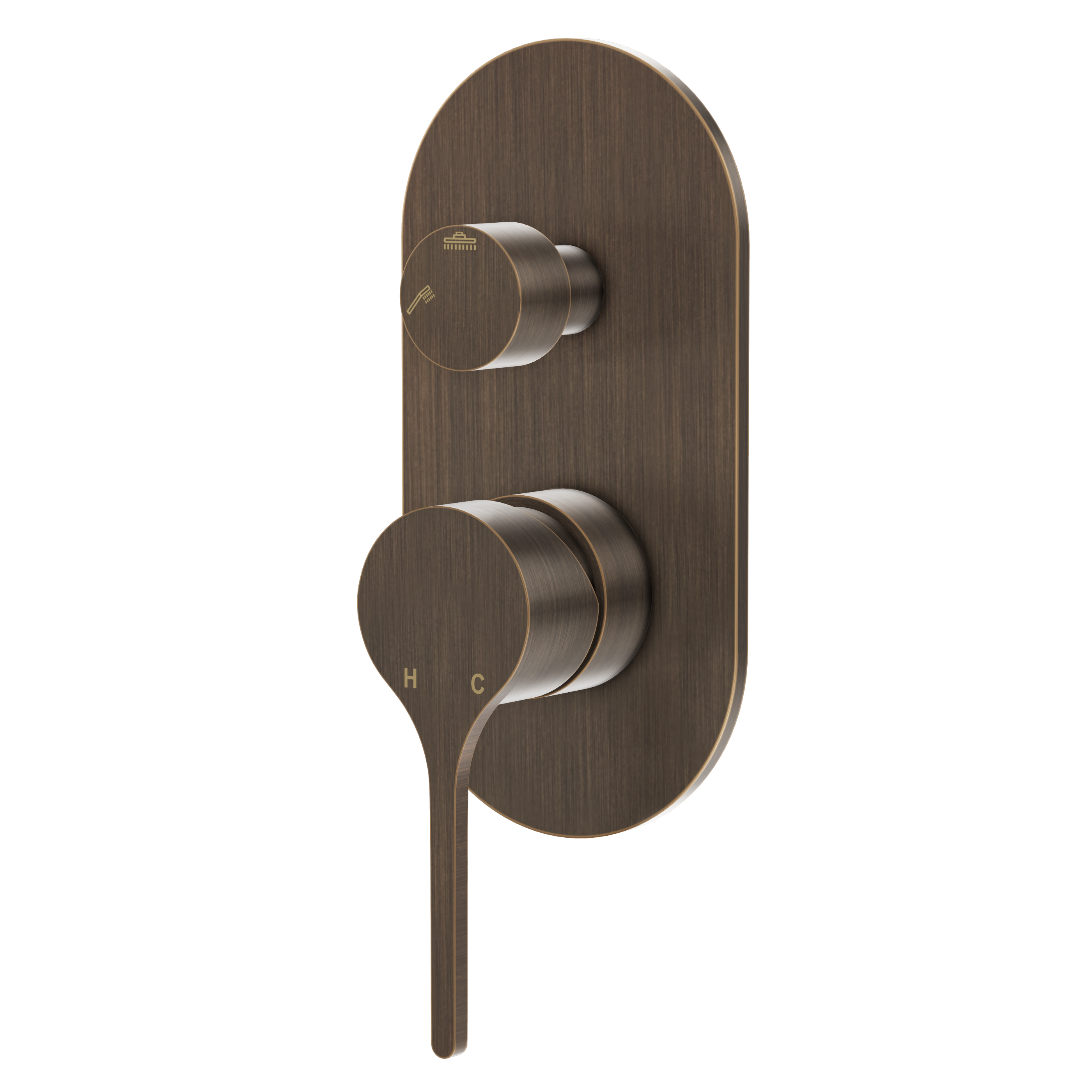 Sereno Concealed Diverter Wall Mixer - Antique Brass