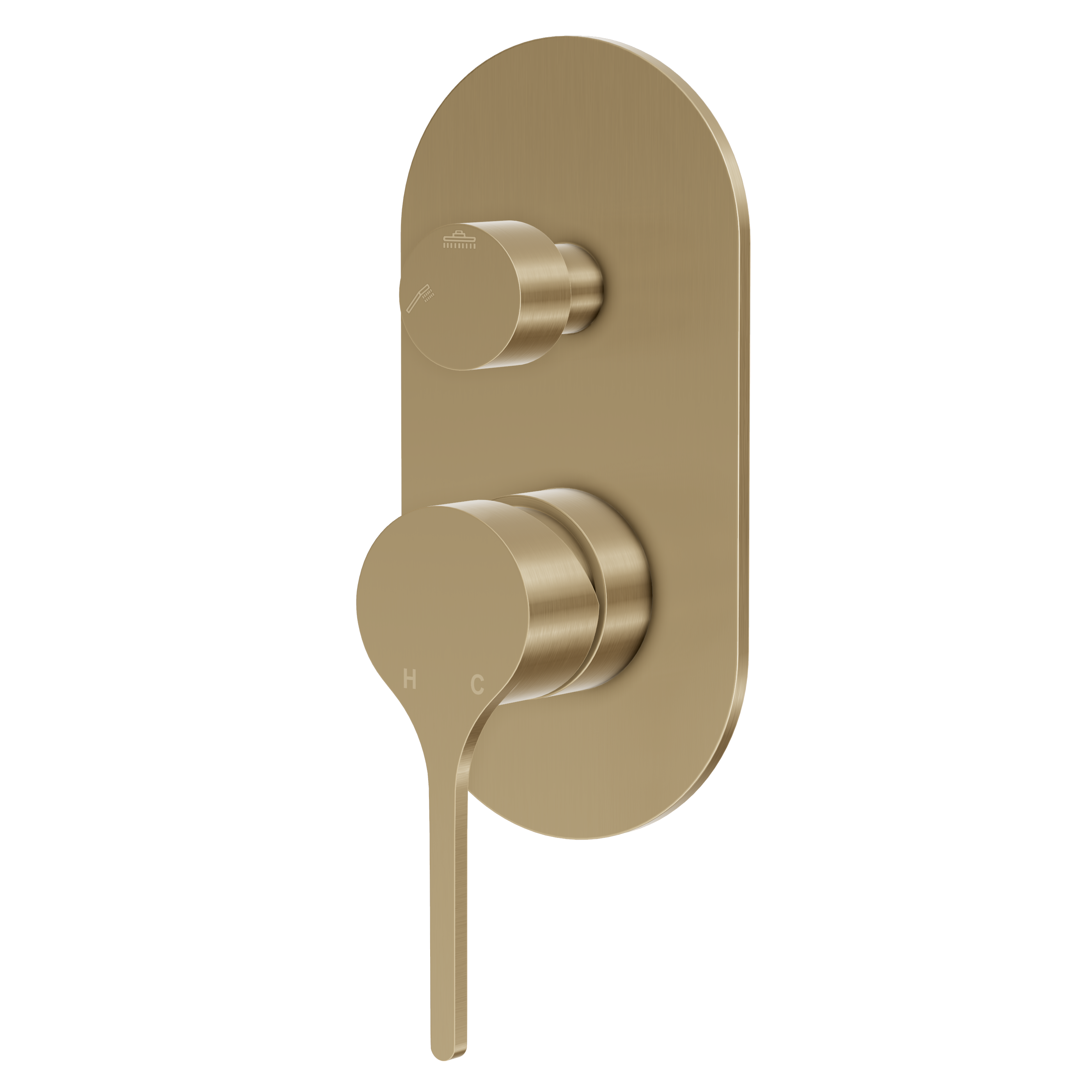 Sereno Concealed Diverter Wall Mixer - Brushed Brass