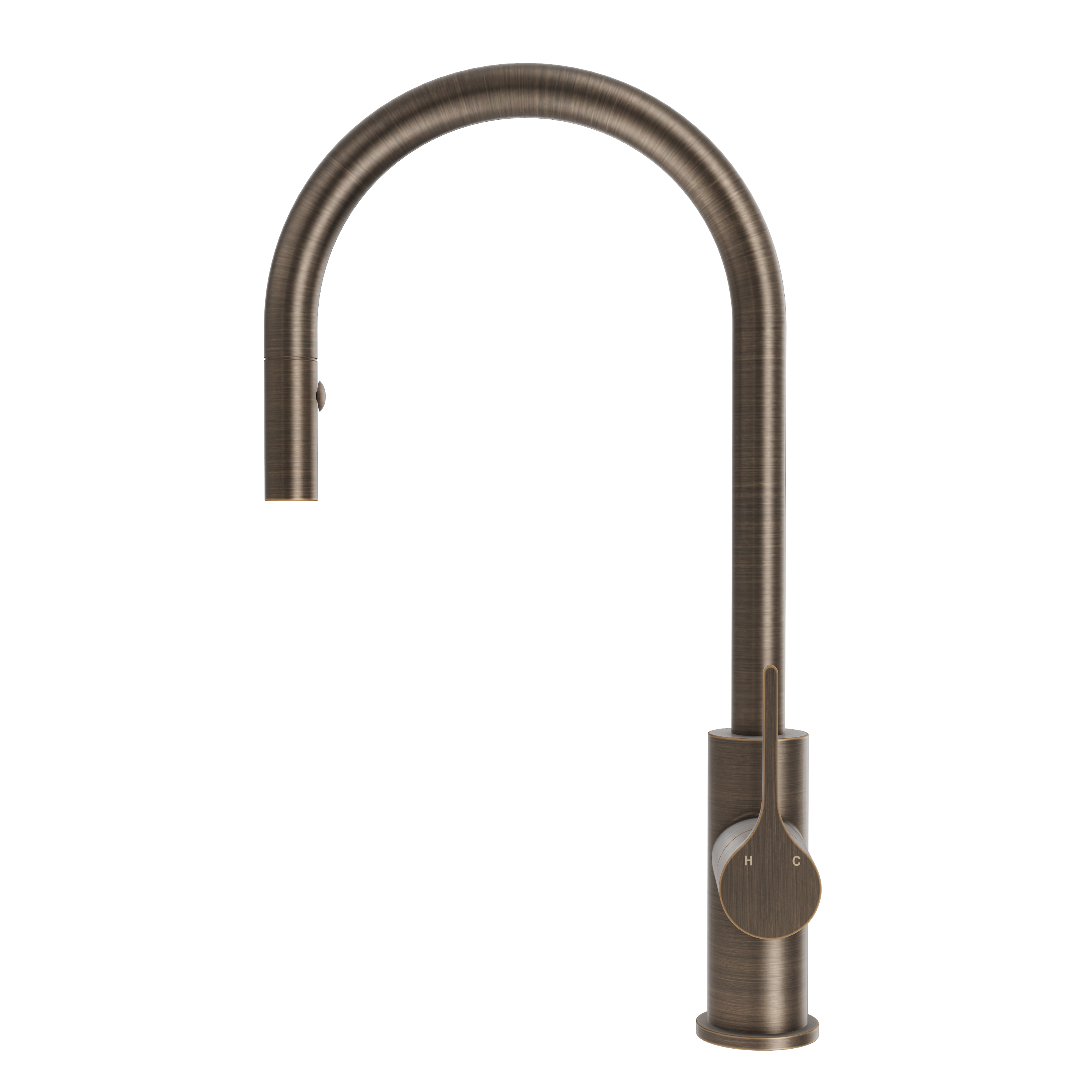 Sereno Gooseneck Pull Out Mixer - Antique Brass