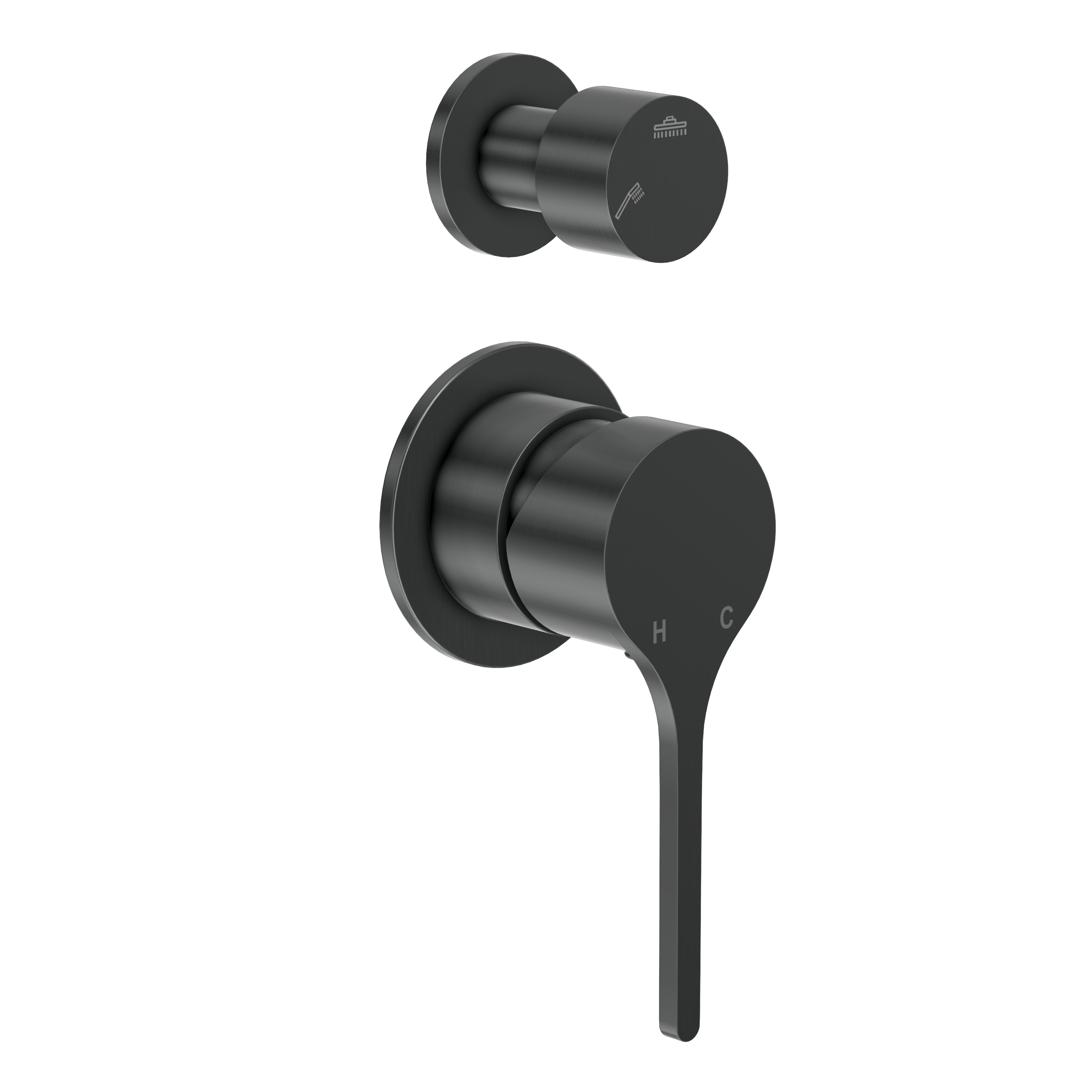 Sereno Minimal Diverter Wall Mixer - Gun Metal Brushed