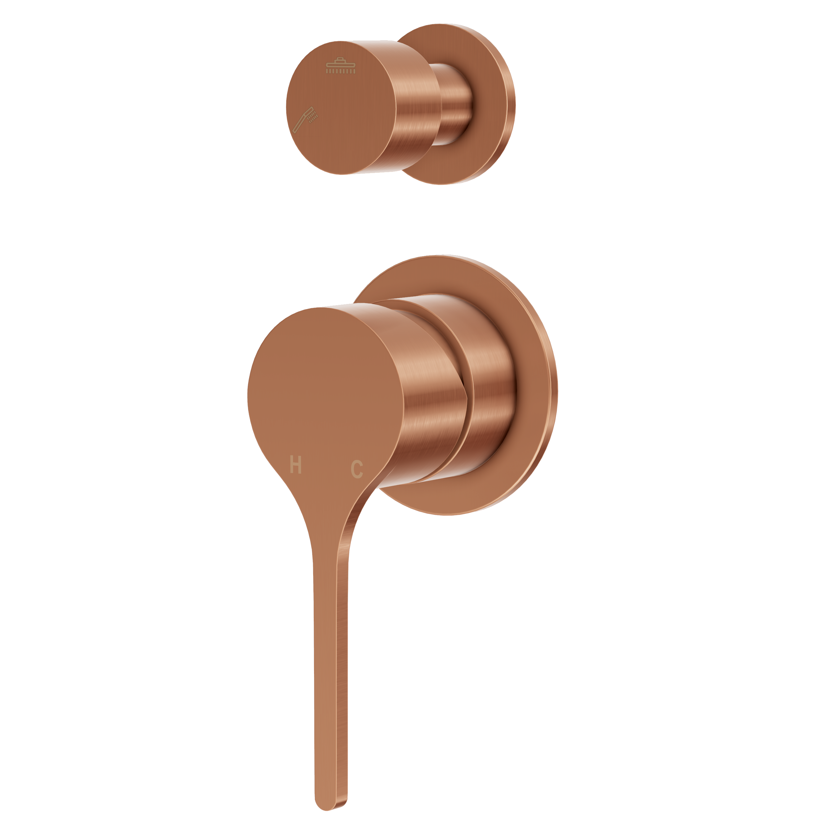 Sereno Minimal Diverter Wall Mixer - Brushed Copper