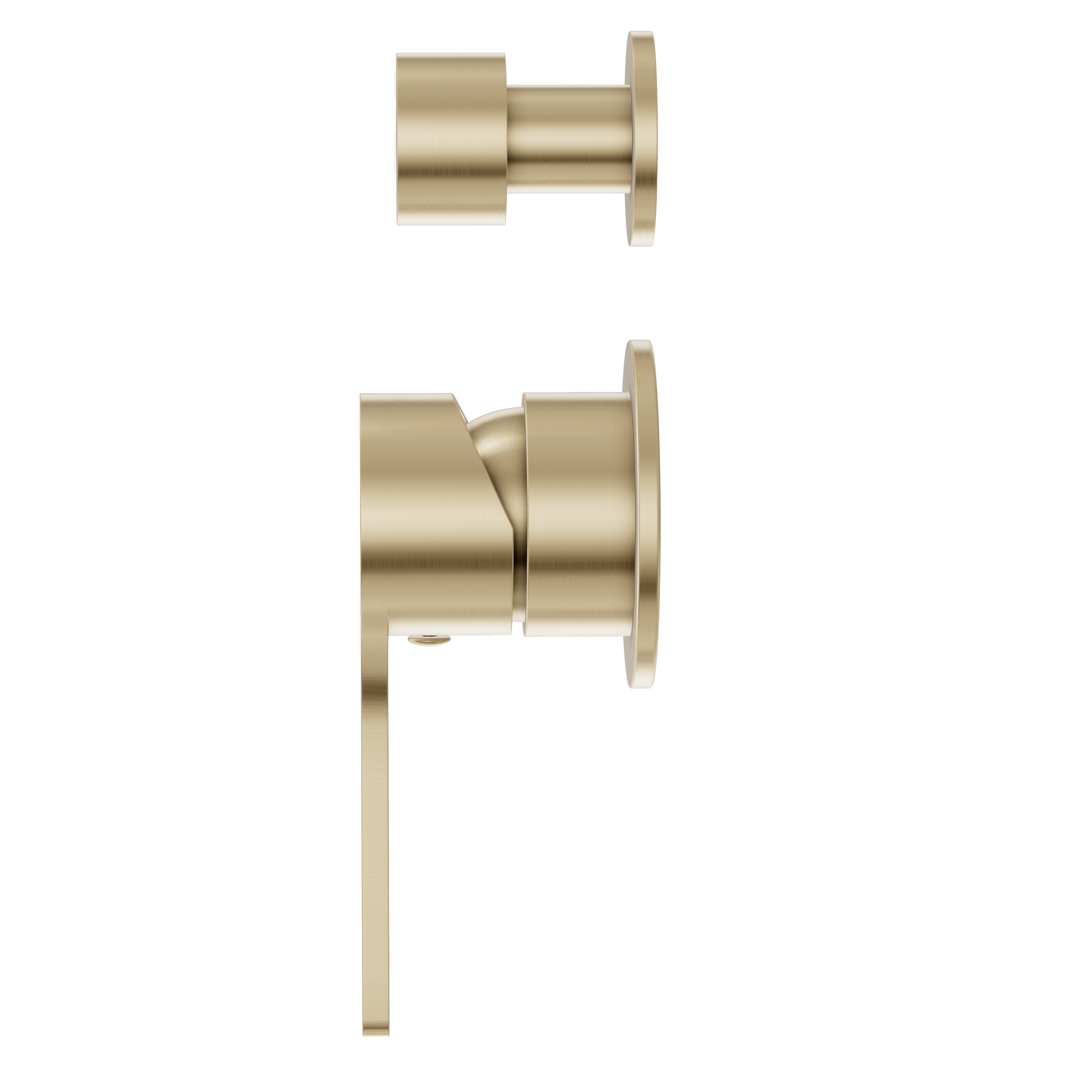 Sereno Minimal Diverter Wall Mixer - Brushed Brass