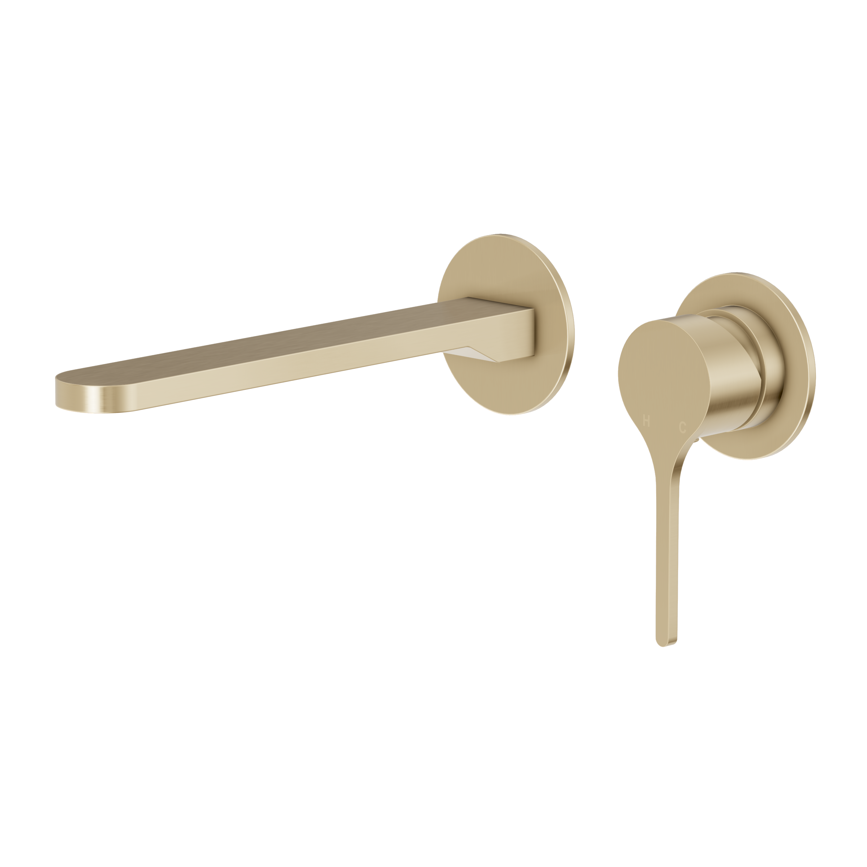 Sereno Minimal Wall Mixer and Tap - Brushed Brass