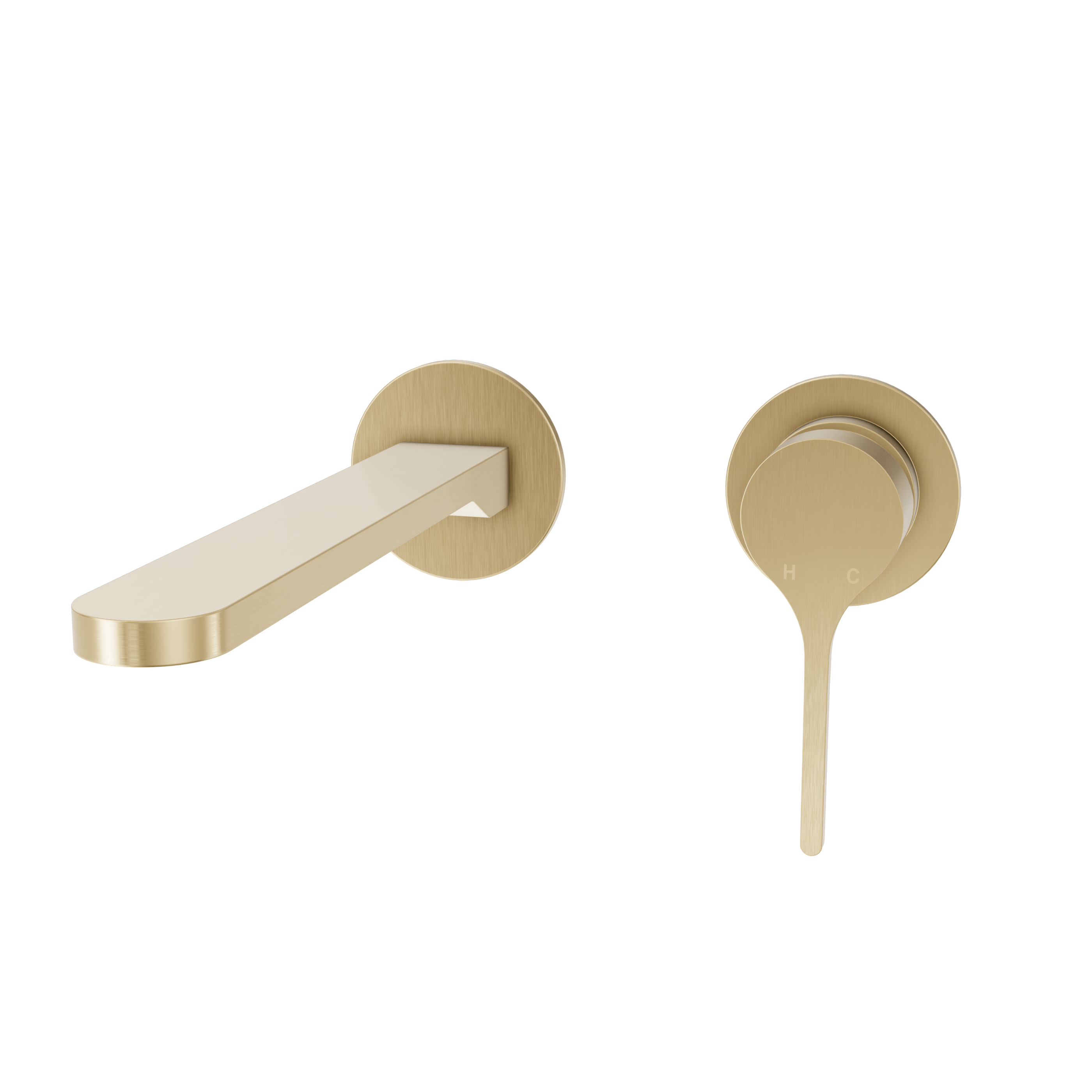 Sereno Minimal Wall Mixer and Tap - Brushed Brass