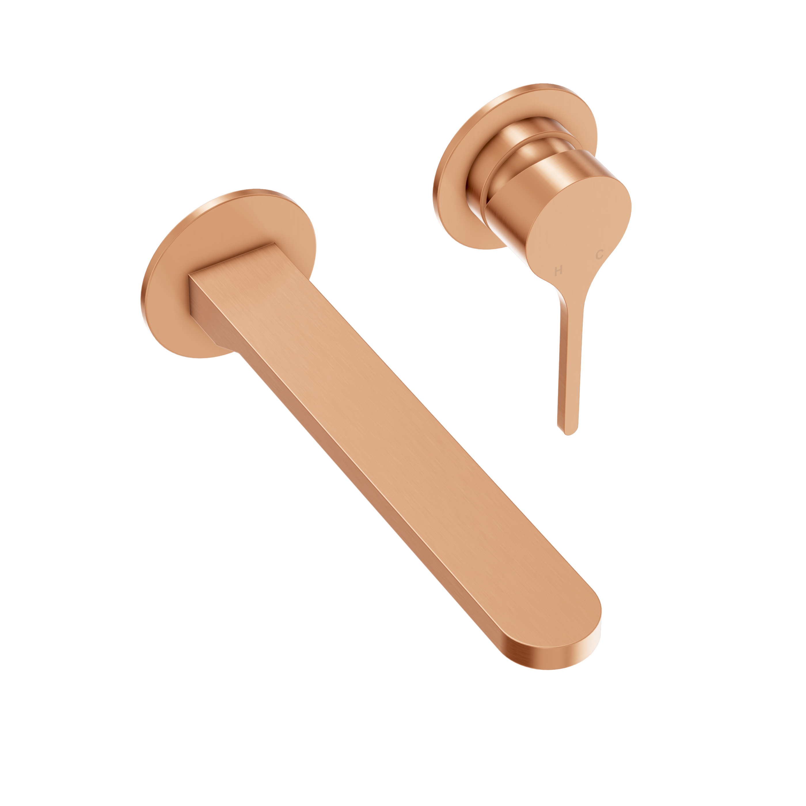 Sereno Minimal Wall Mixer and Tap - Brushed Copper