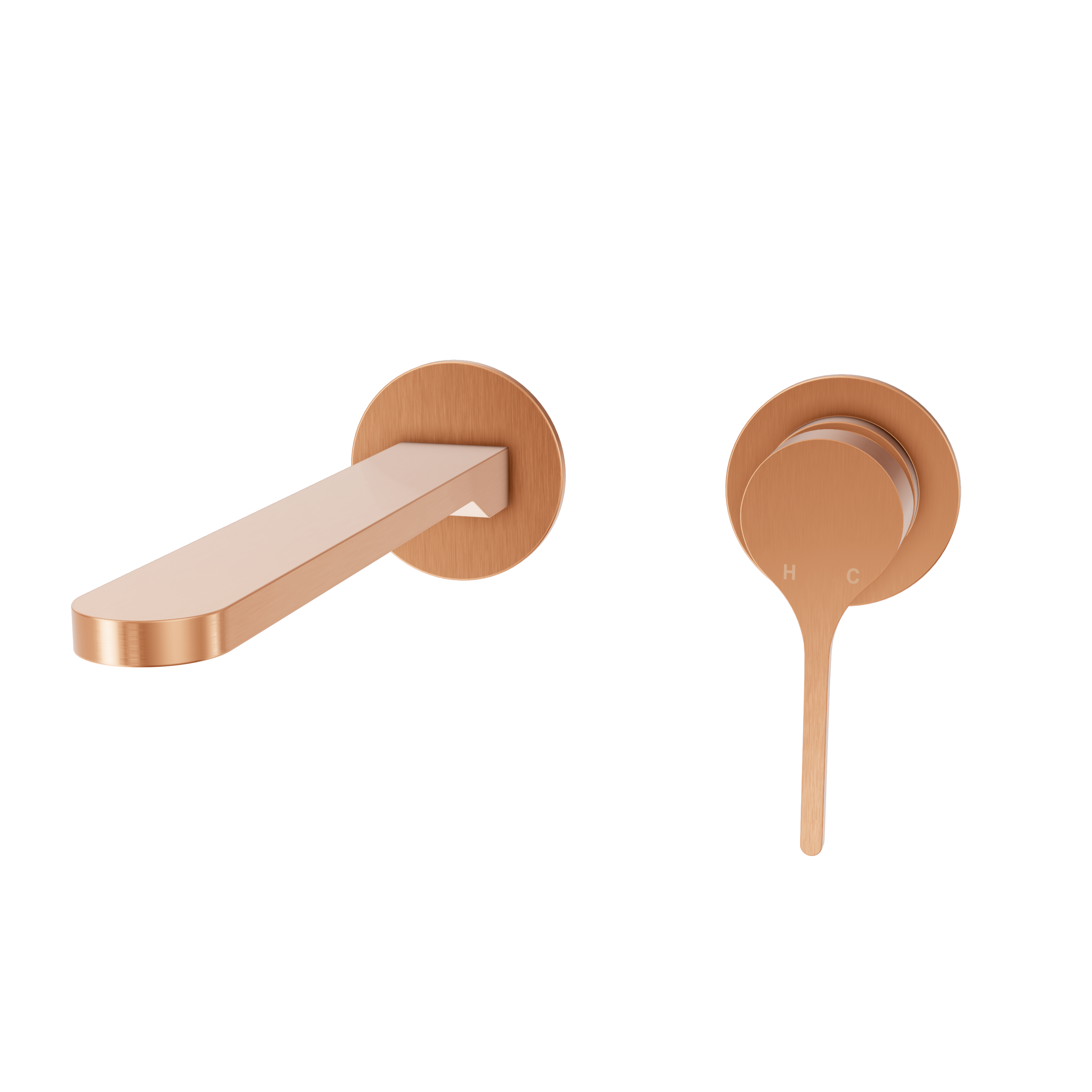 Sereno Minimal Wall Mixer and Tap - Brushed Copper