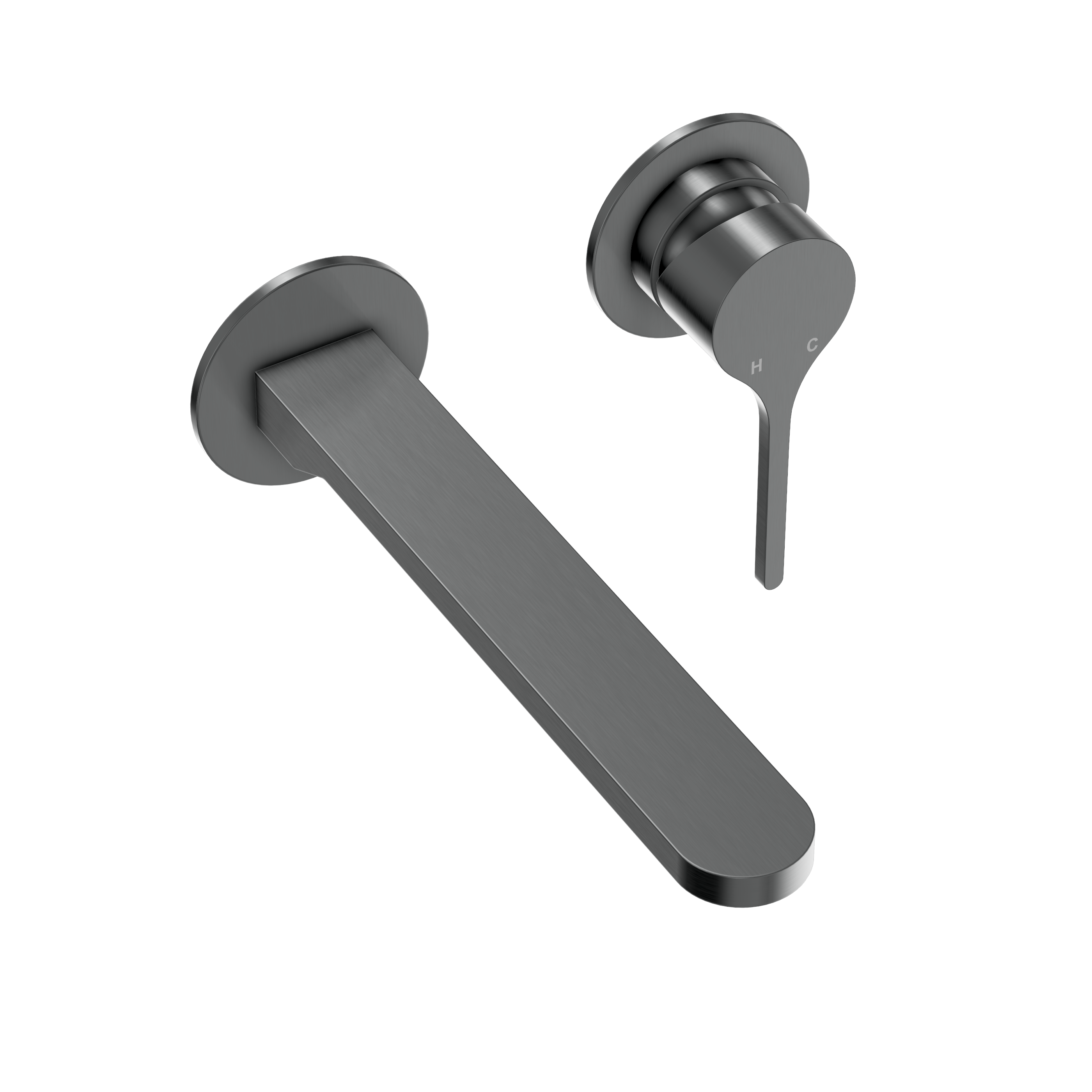Sereno Minimal Wall Mixer and Tap - Gun Metal Brushed