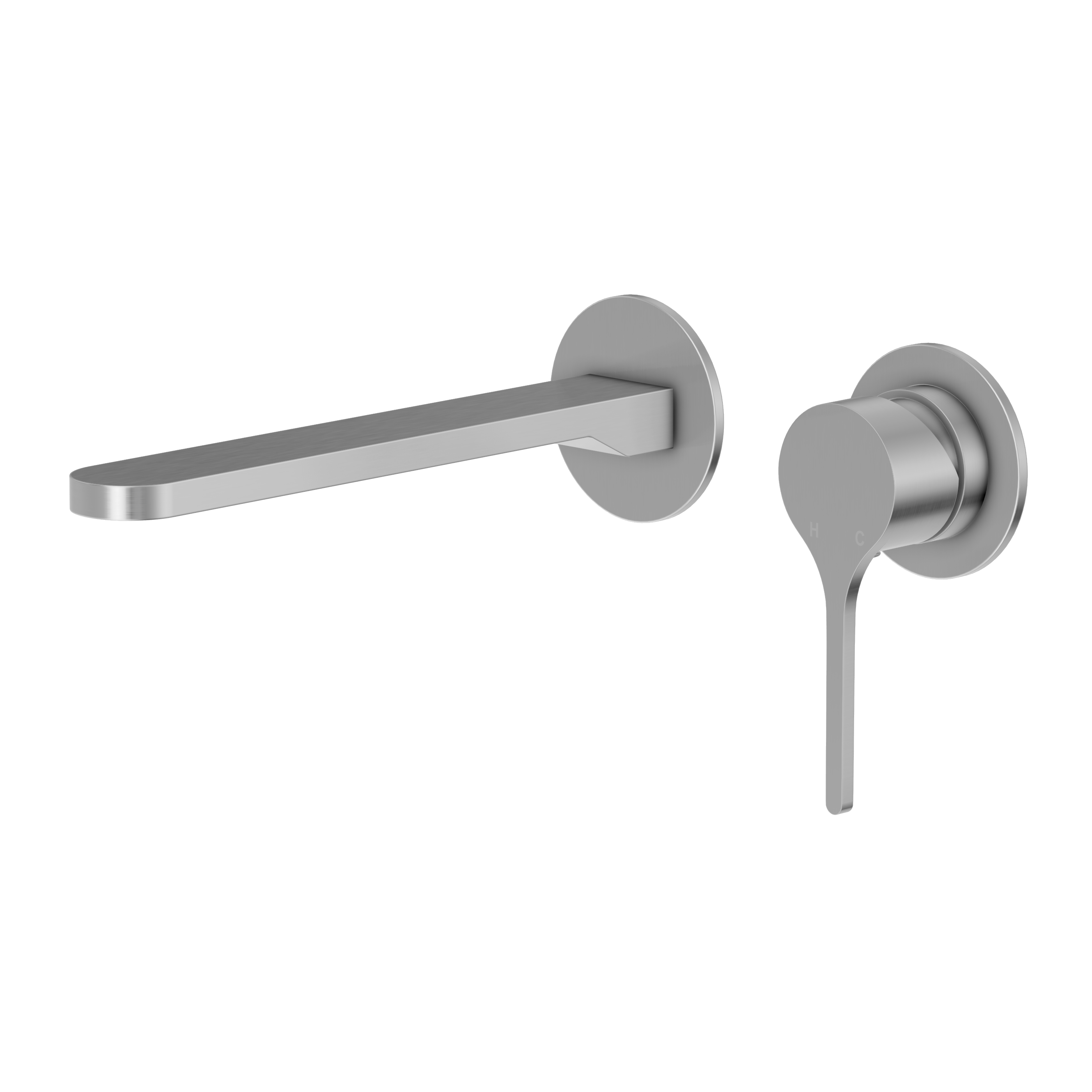 Sereno Minimal Wall Basin Mixer Tap - Brushed Nickel