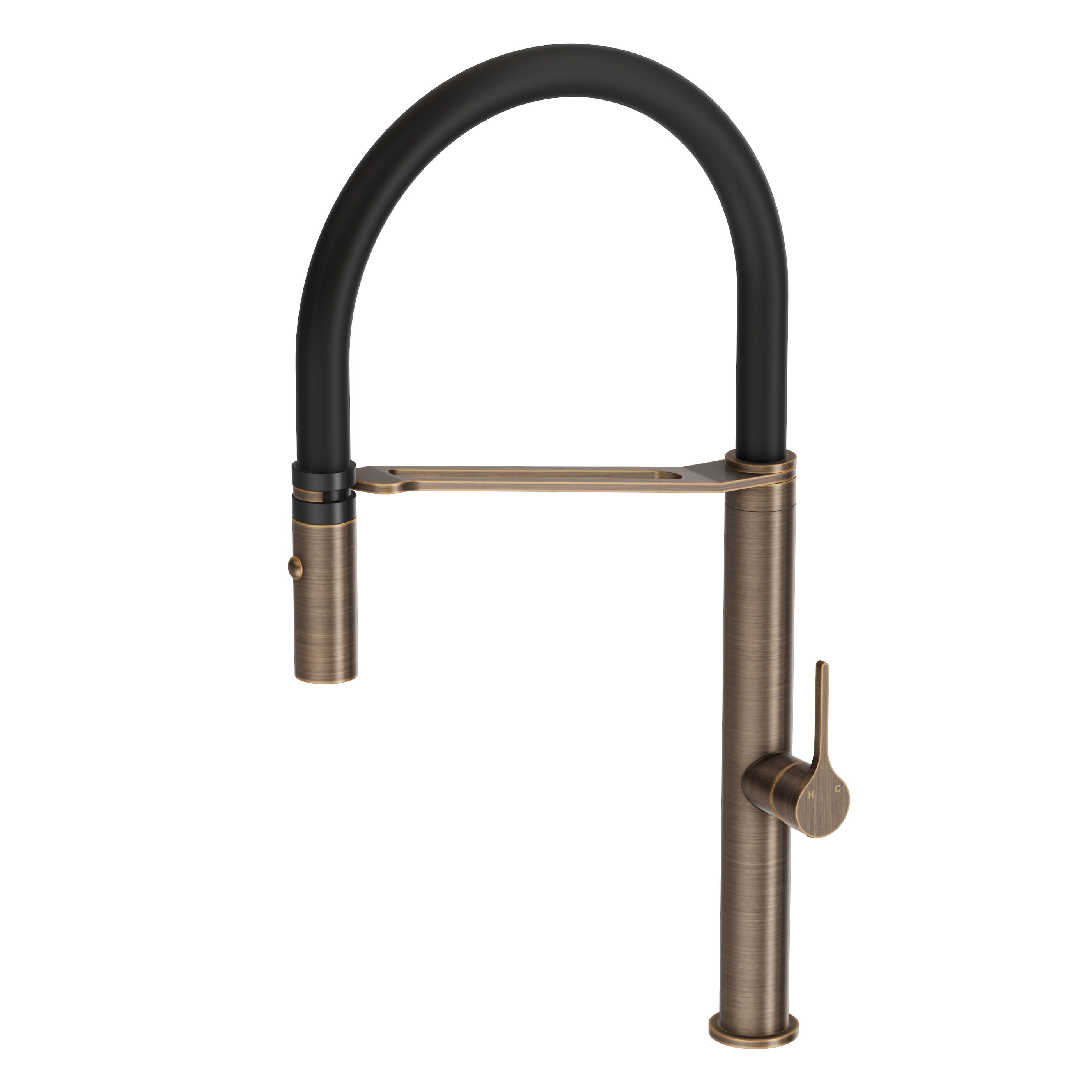 Sereno Pull Down Kitchen Mixer Tap - Antique Brass