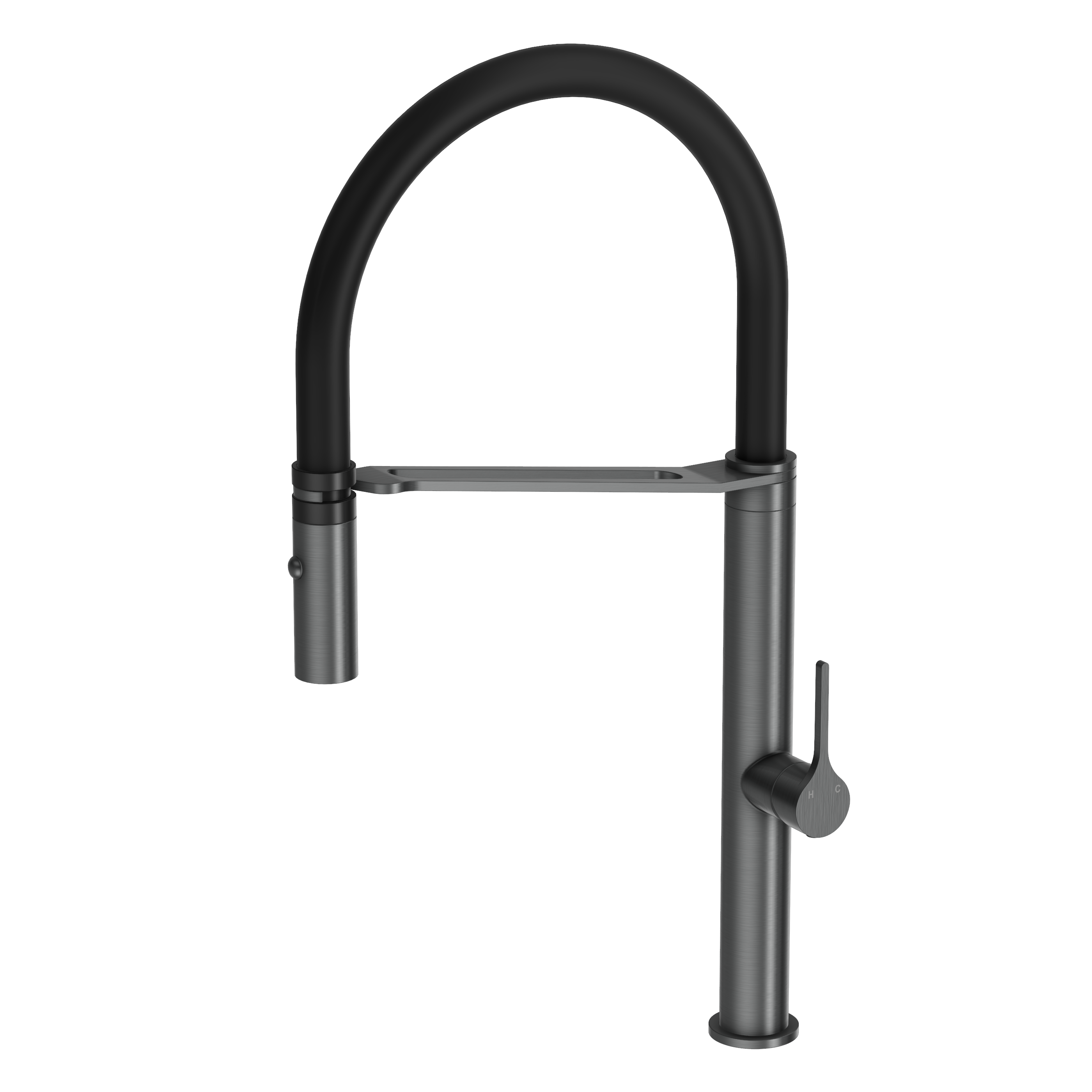 Sereno Pull Down Kitchen Mixer Tap - Gun Metal Brushed