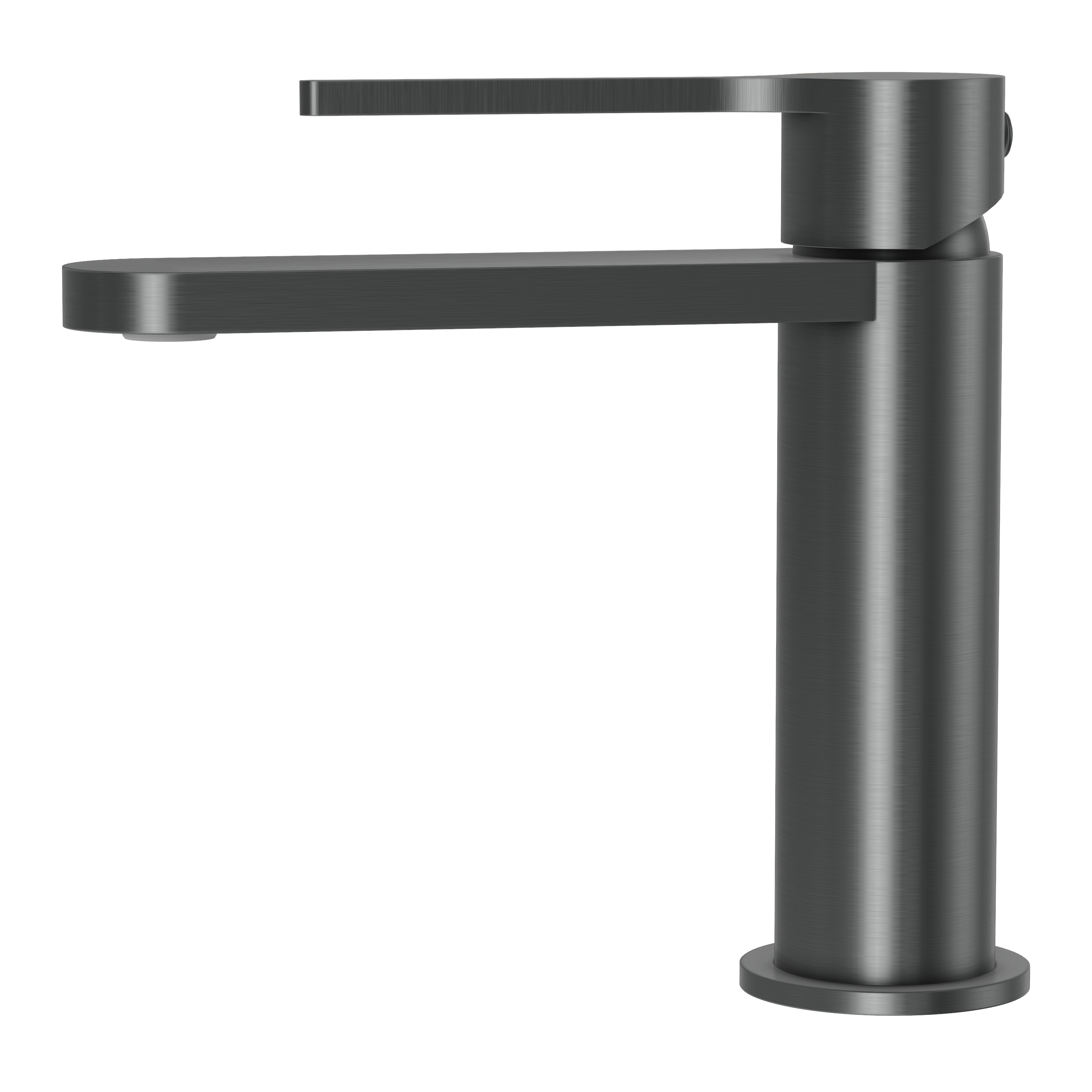 Sereno Short Basin Mixer Tap - Gun Metal Brushed