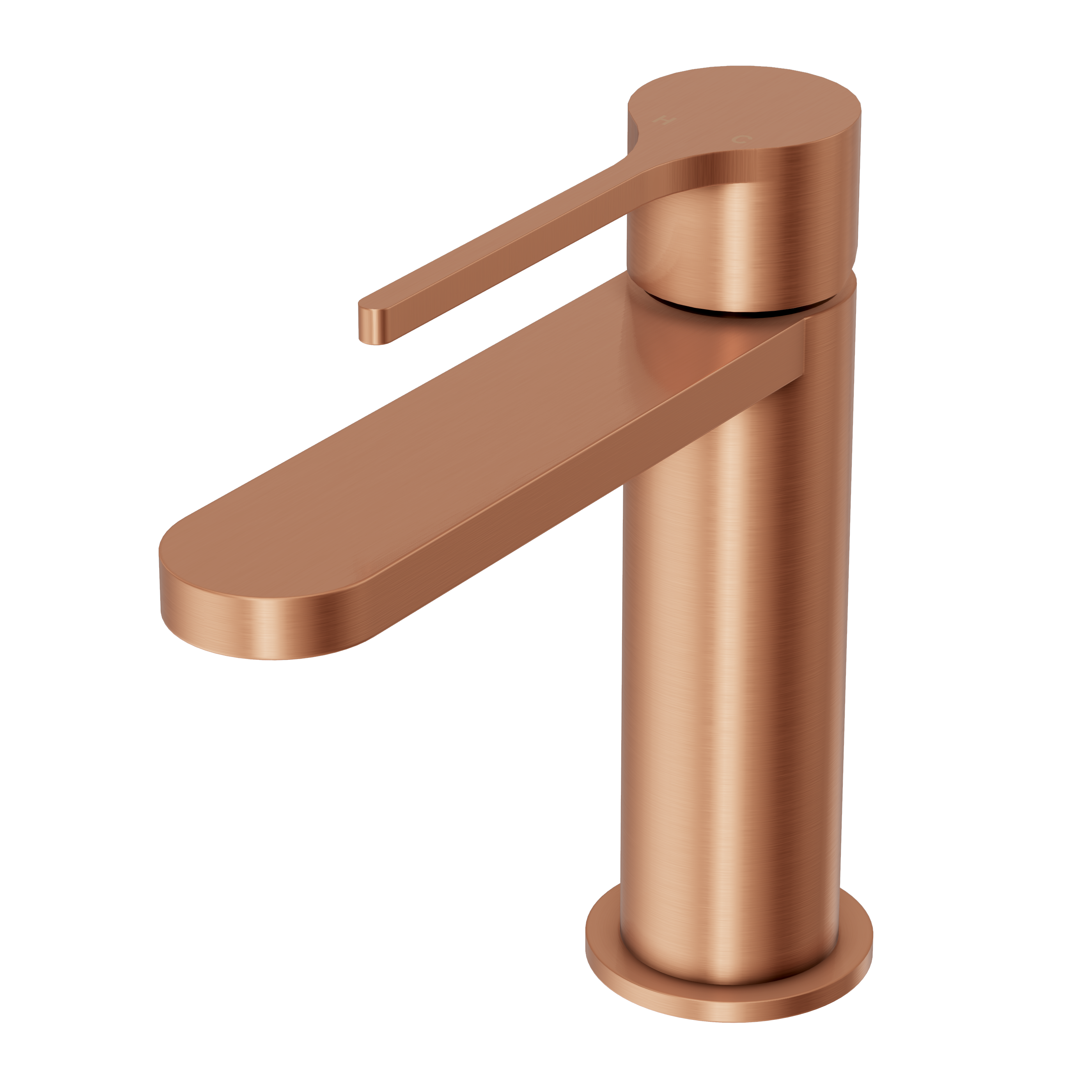 Sereno Short Basin Mixer Tap - Brushed Copper