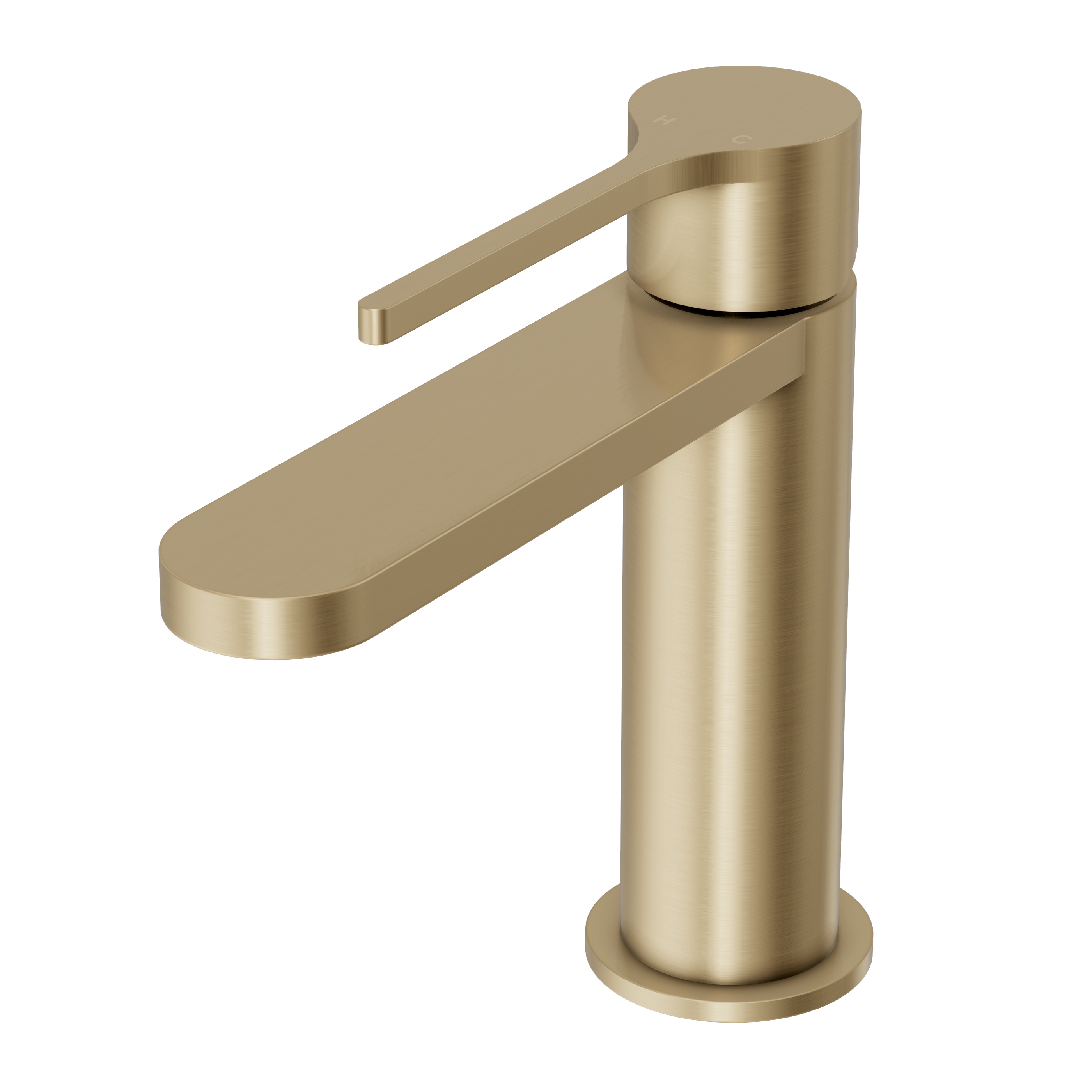 Sereno Short Basin Mixer Tap - Brushed Brass