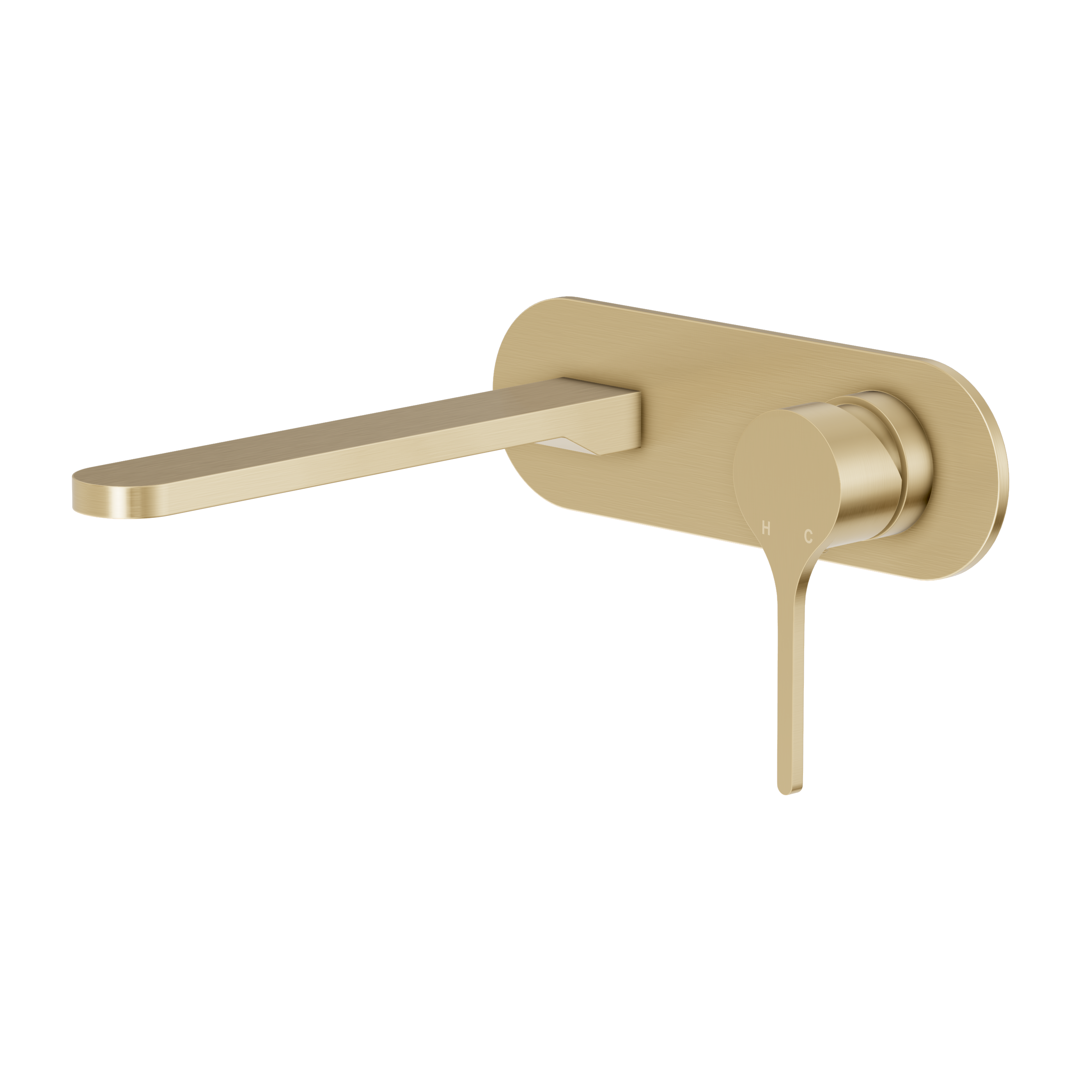 Sereno Wall Basin Mixer Tap - Brushed Brass