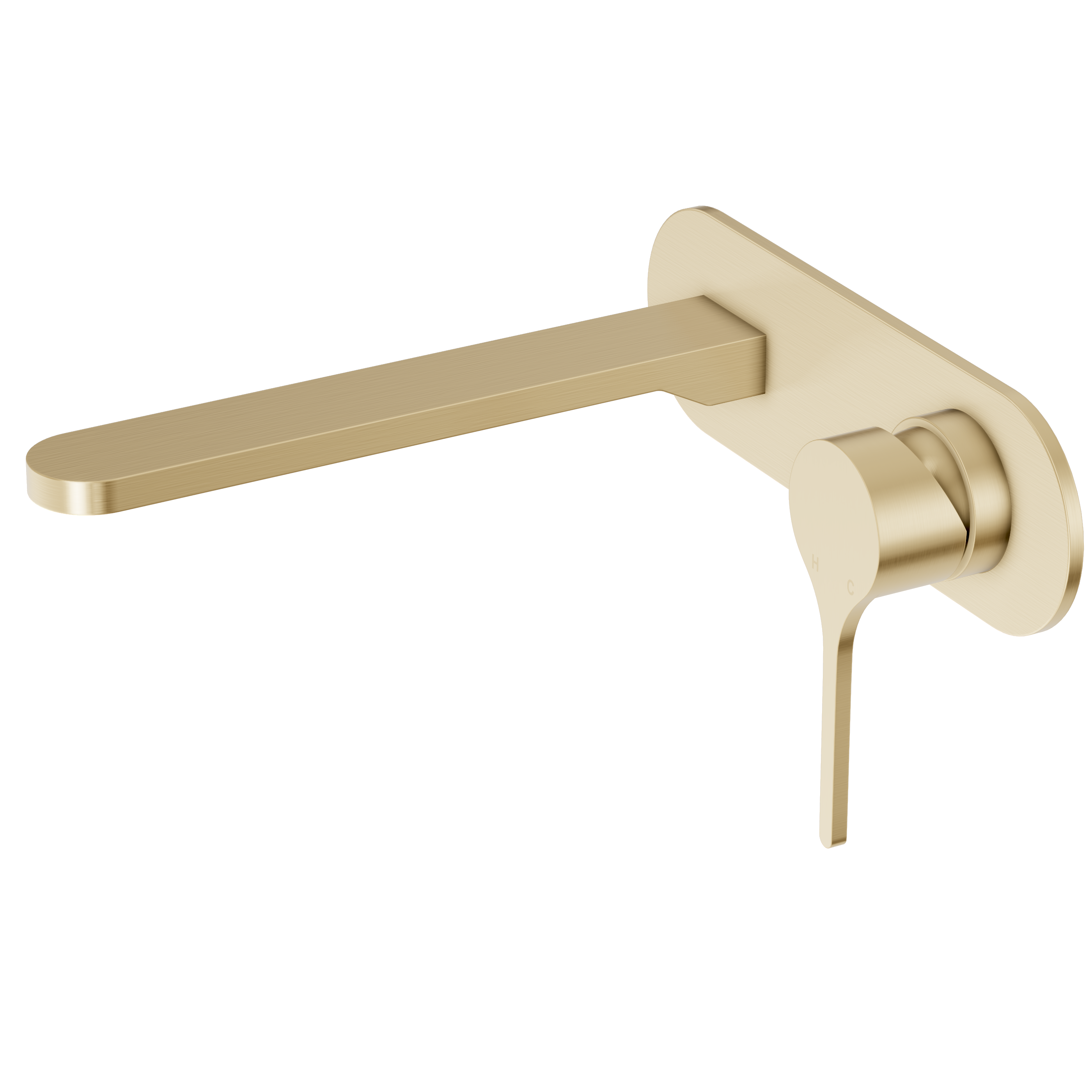 Sereno Wall Basin Mixer Tap - Brushed Brass
