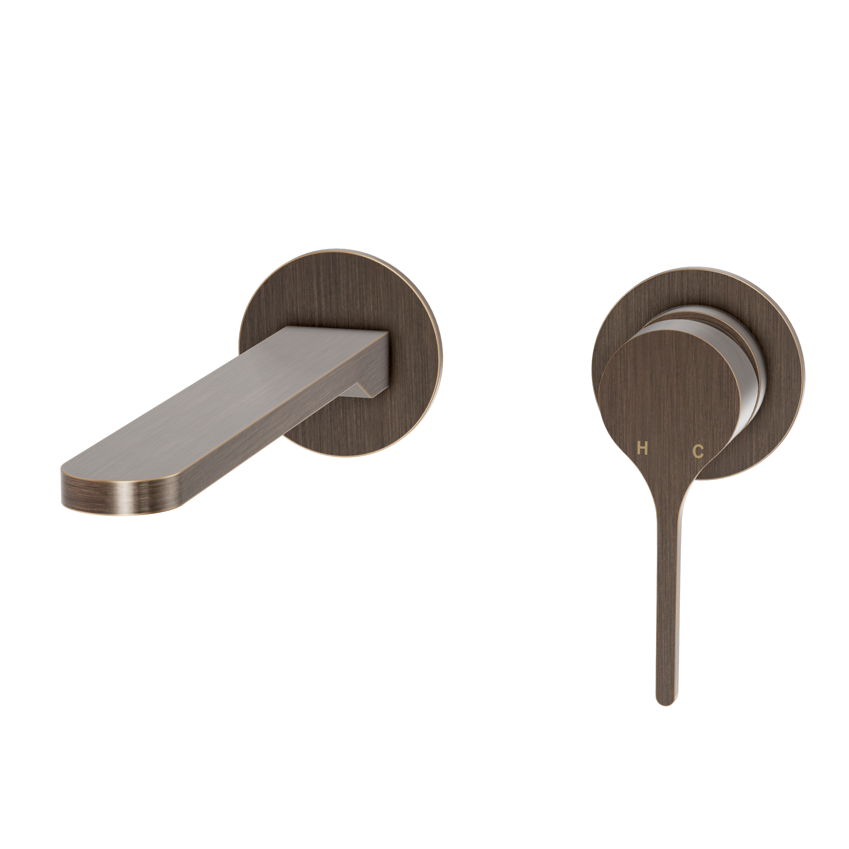 Sereno Minimal Wall Mixer and Tap - Antique Brass