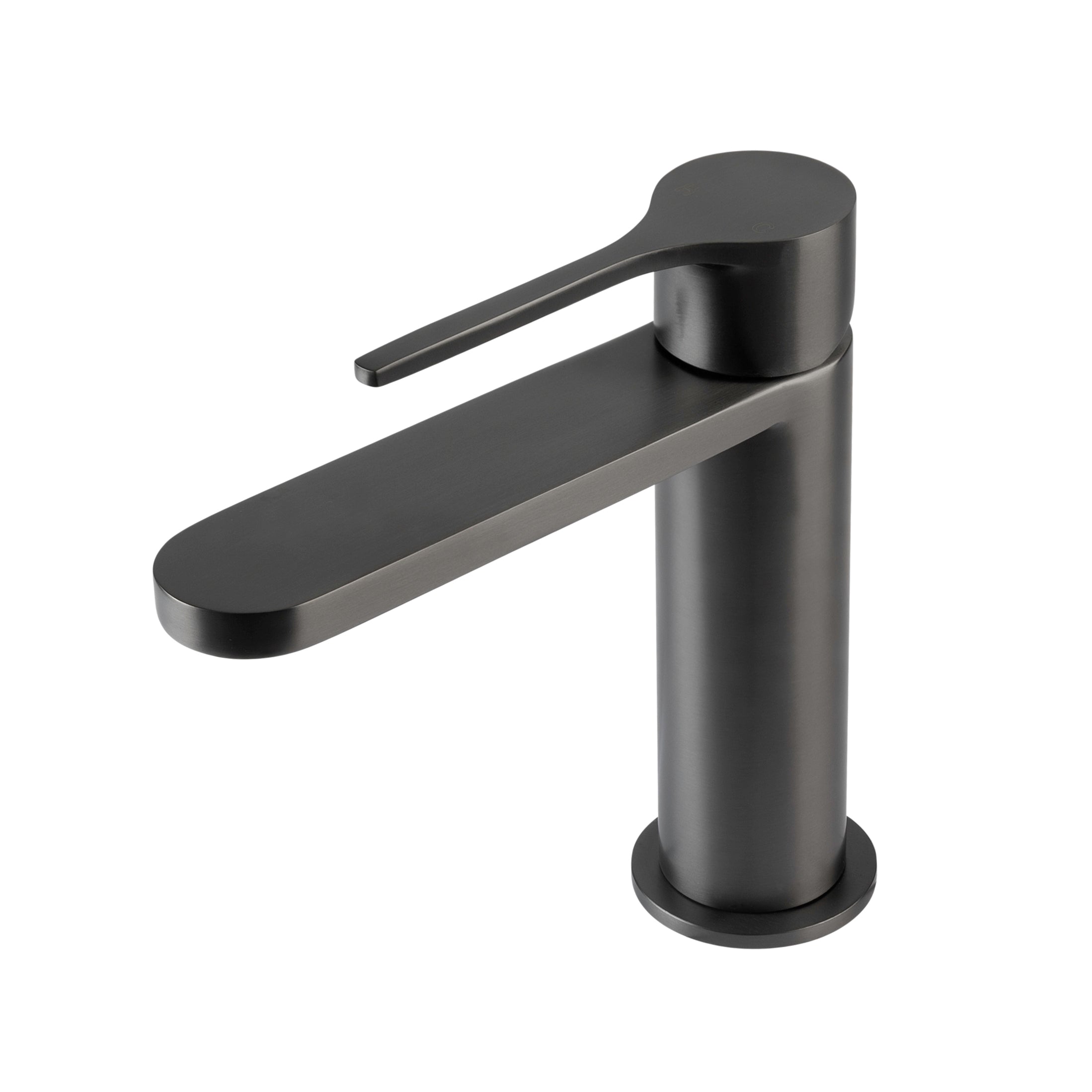 Sereno Short Basin Mixer Tap - Gun Metal Brushed