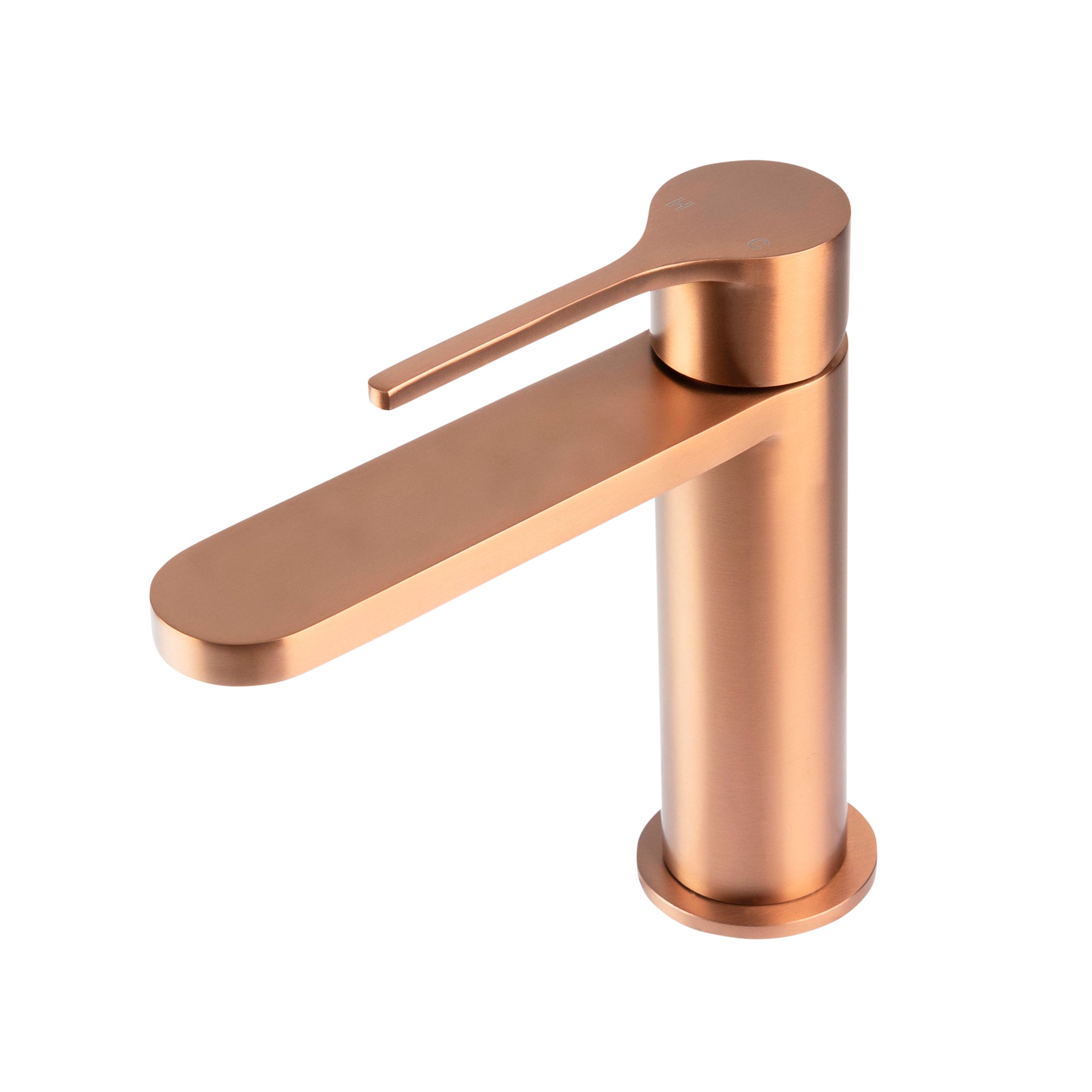 Brushed Copper Short Basin Mixer Tap - Sereno