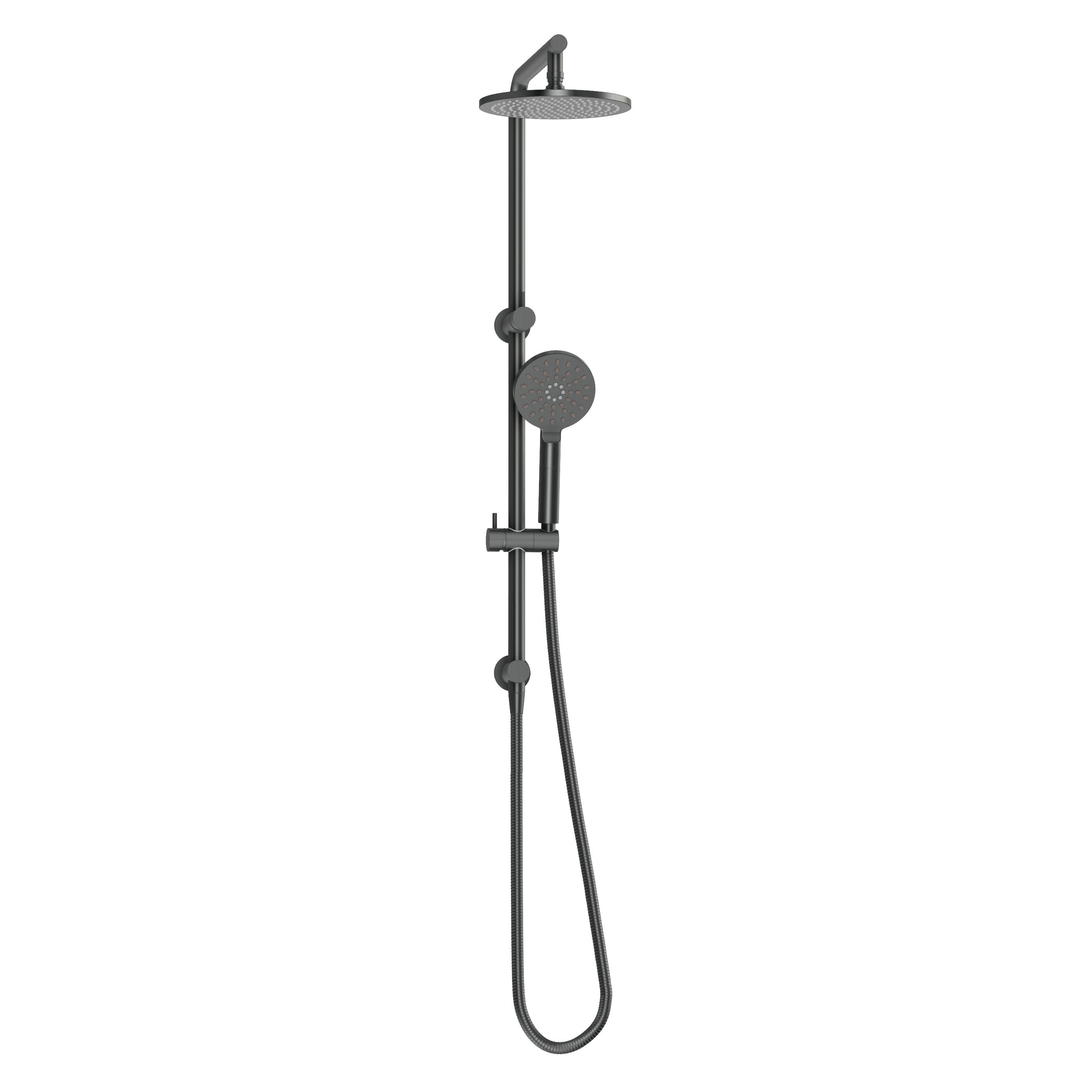 Shower Rail Set With Round Hand Wand - Gun Metal Brushed