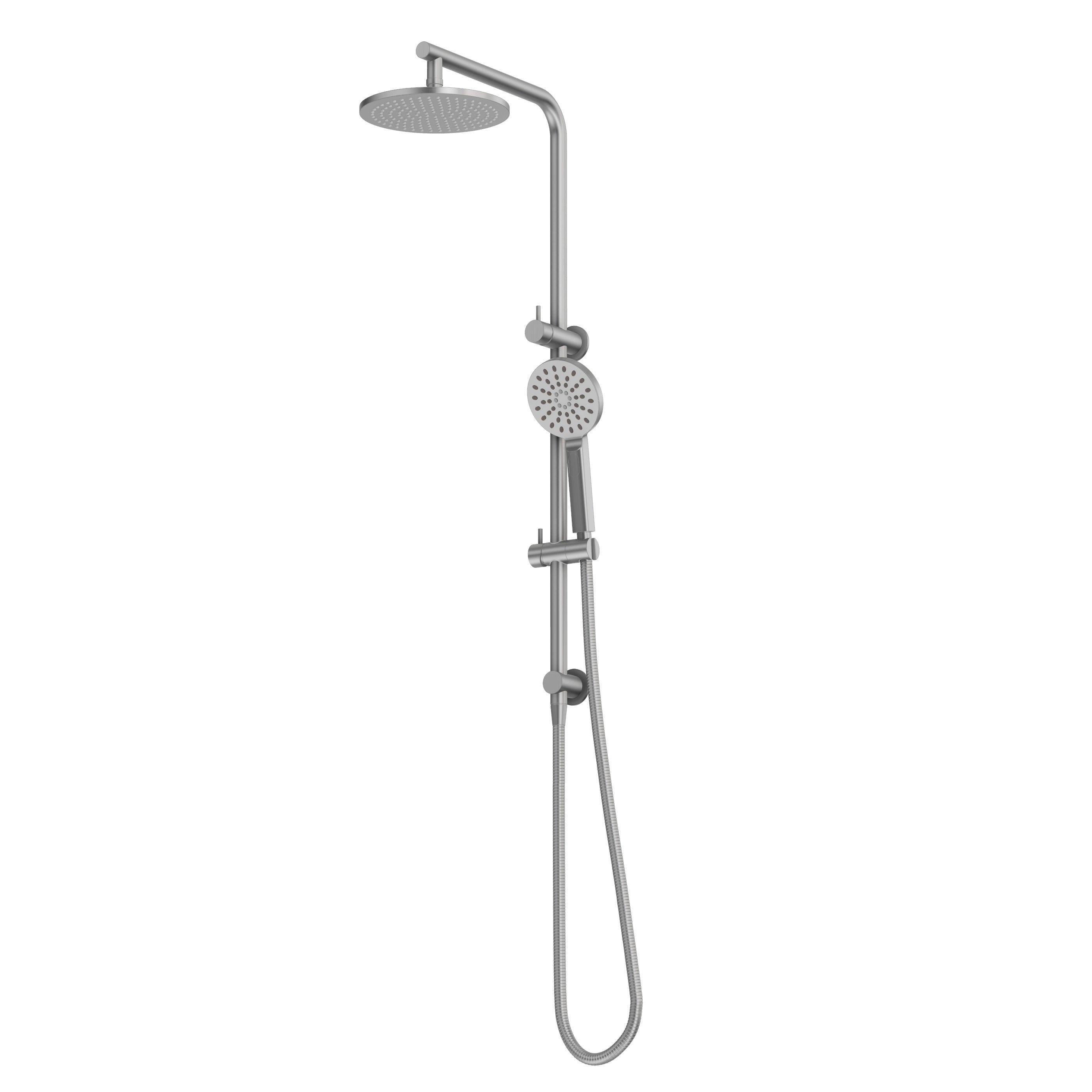 Shower Rail Set With Round Hand Wand - Brushed Nickel