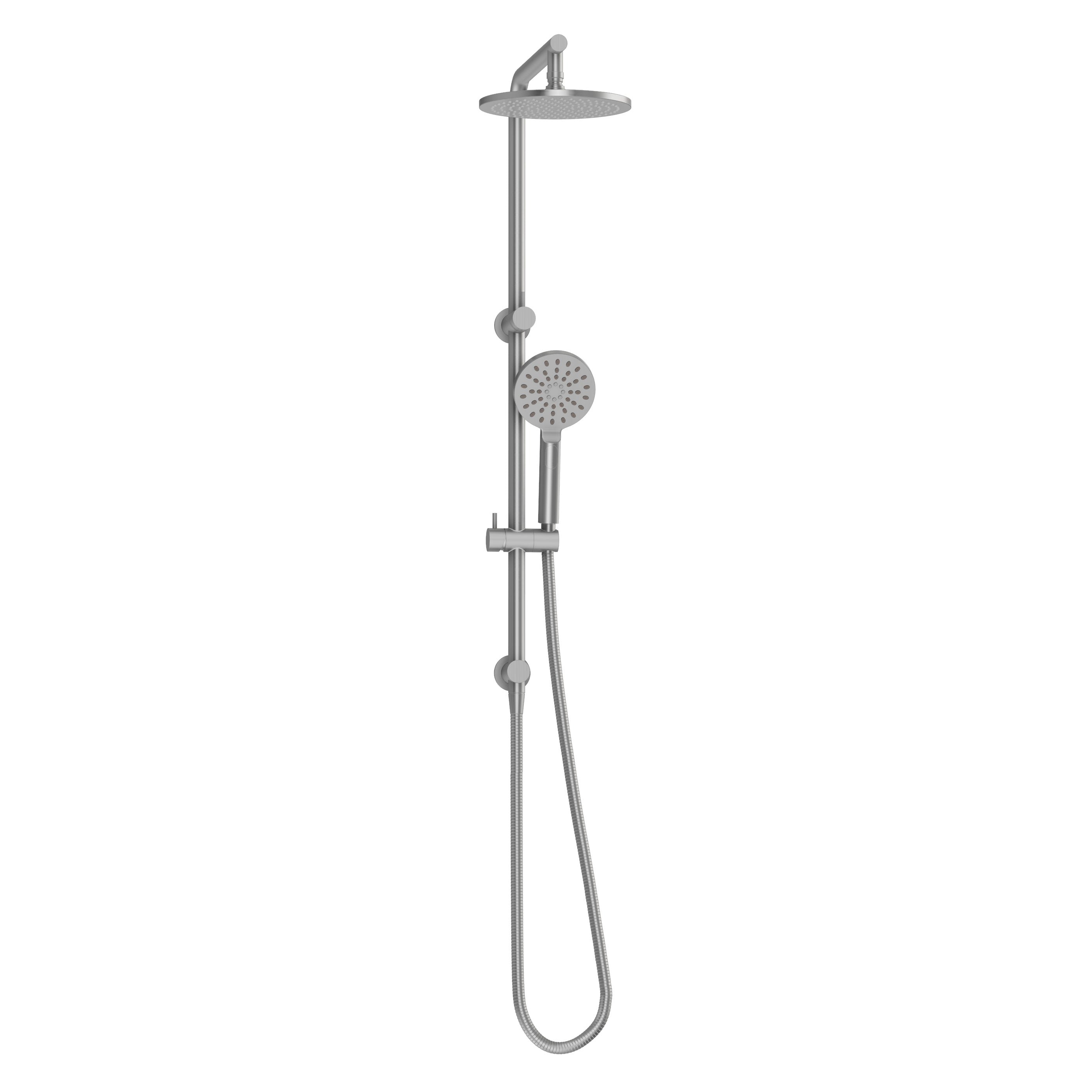 Shower Rail Set With Round Hand Wand - Brushed Nickel