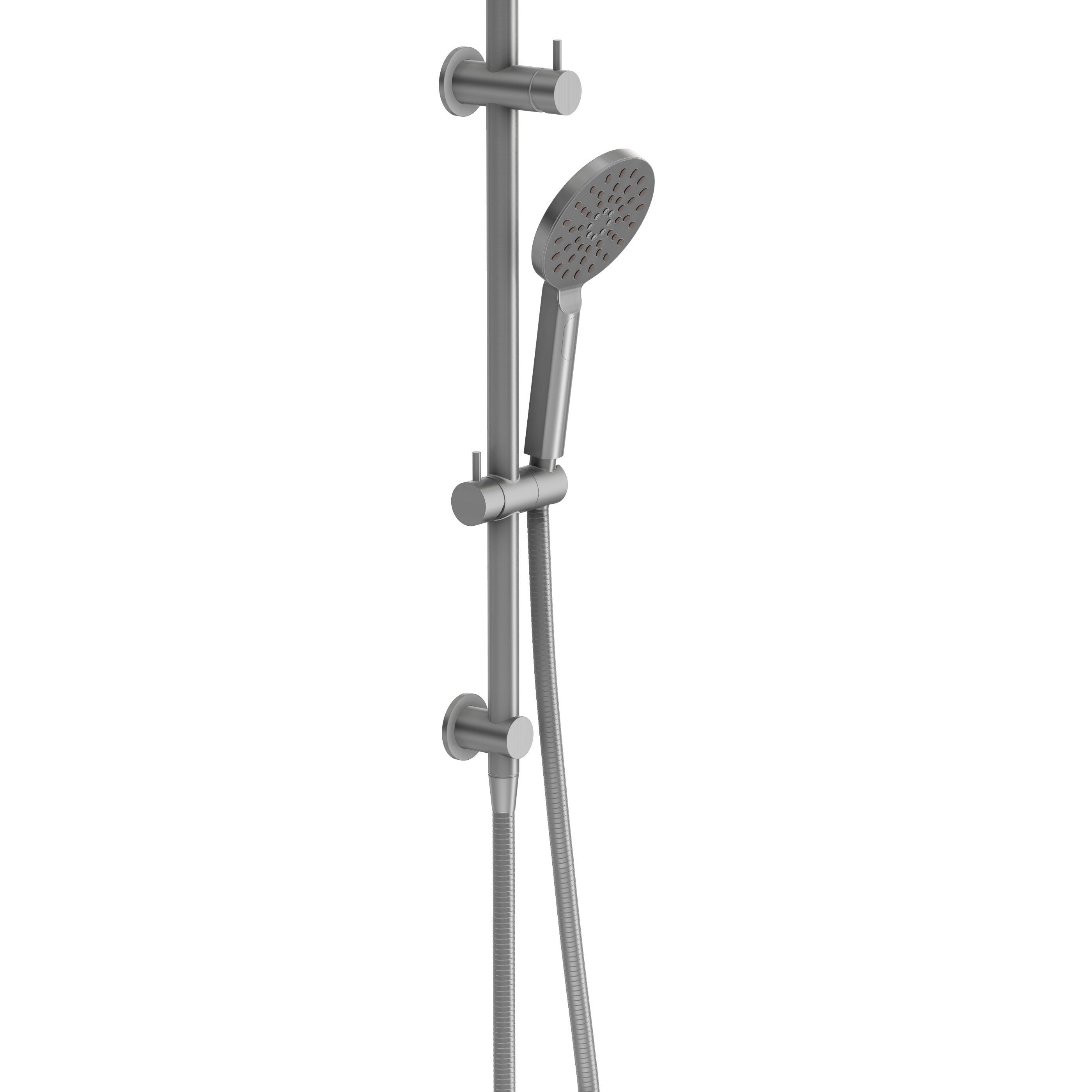 Shower Rail Set With Round Hand Wand - Brushed Nickel
