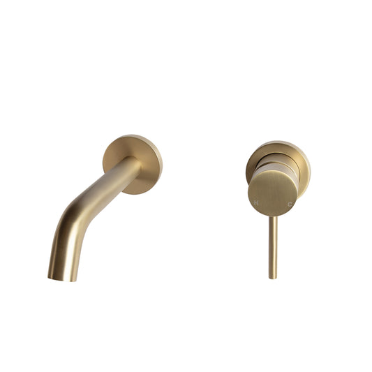 Haven Minimal Wall Mixer and Tap - Gold Brushed