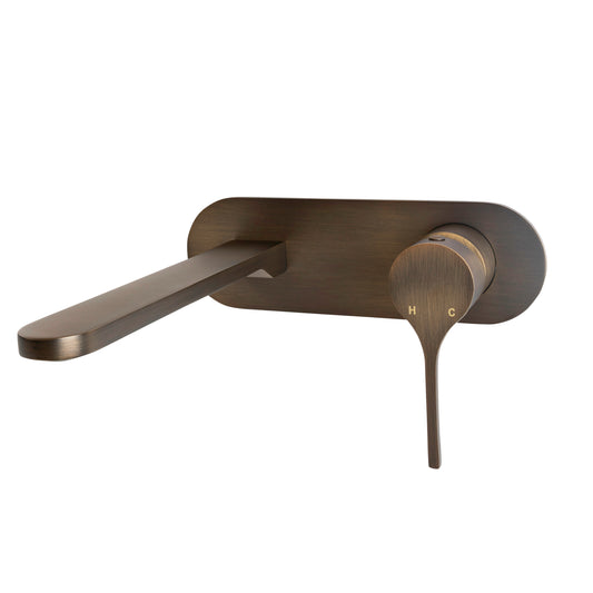 Sereno Wall Basin Mixer Tap - Antique Brass