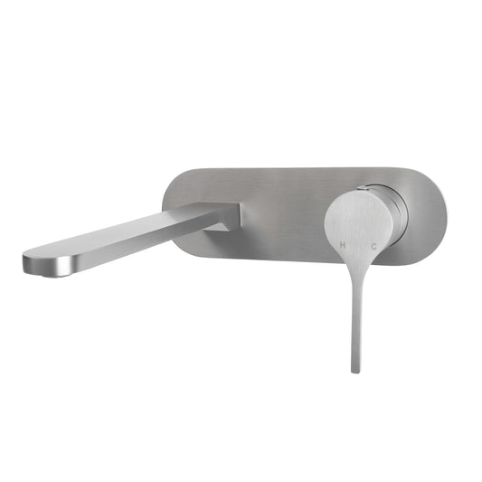 Sereno Wall Basin Mixer Tap - Brushed Nickel