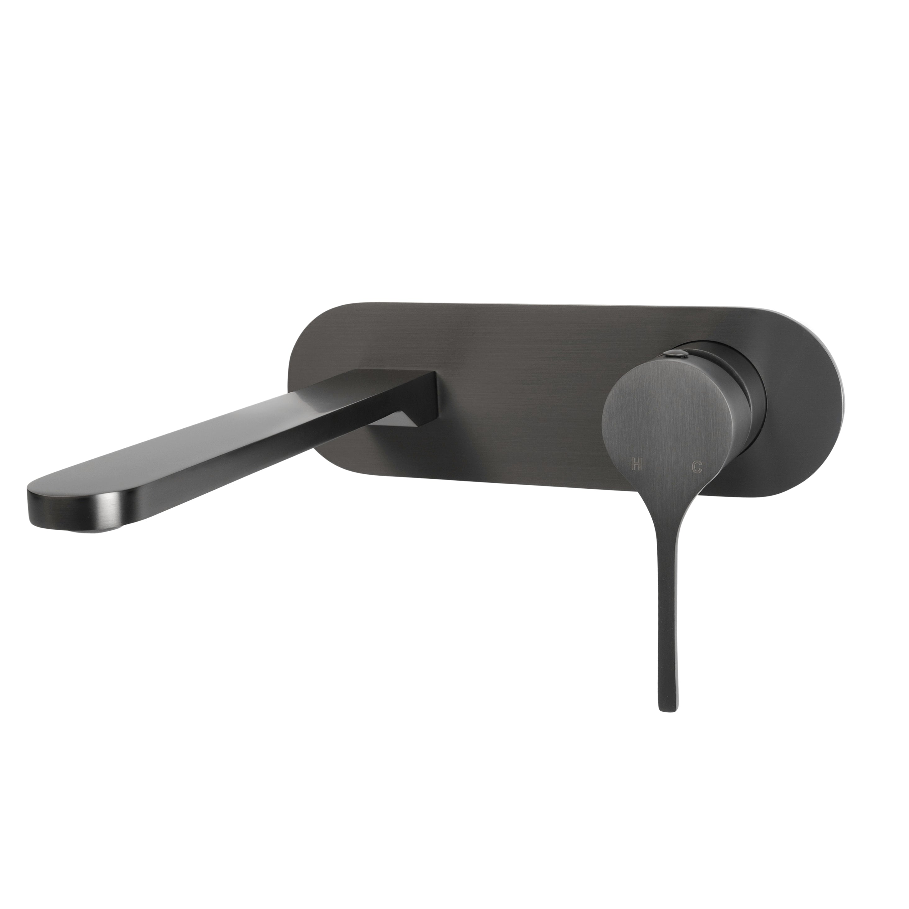 Sereno Wall Basin Mixer Tap - Gun Metal Brushed