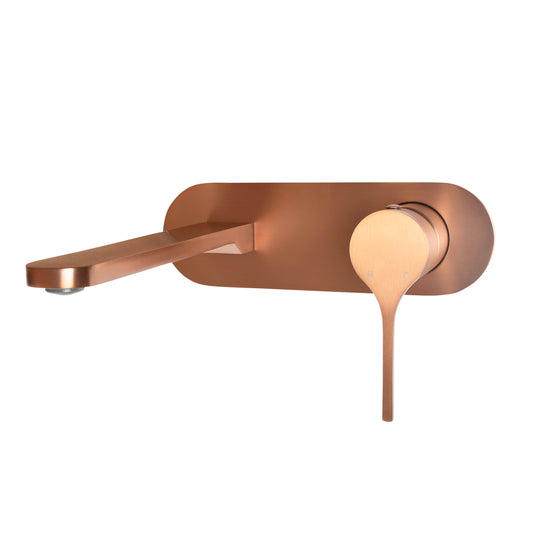 Sereno Wall Basin Mixer Tap - Rose Bronze